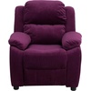 image:imageFlash Furniture Charlie Vinyl Kids Recliner with FlipUp Storage Arms and Safety Recline Contemporary Reclining Chair for Kids Supports up to 90 lbs Hot PinkPurple Microfiber