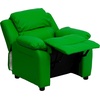 image:imageFlash Furniture Charlie Vinyl Kids Recliner with FlipUp Storage Arms and Safety Recline Contemporary Reclining Chair for Kids Supports up to 90 lbs Hot PinkGreen Vinyl
