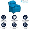 image:imageFlash Furniture Charlie Vinyl Kids Recliner with FlipUp Storage Arms and Safety Recline Contemporary Reclining Chair for Kids Supports up to 90 lbs Hot PinkTurquoise Vinyl
