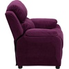 image:imageFlash Furniture Charlie Vinyl Kids Recliner with FlipUp Storage Arms and Safety Recline Contemporary Reclining Chair for Kids Supports up to 90 lbs Hot PinkPurple Microfiber