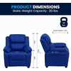 image:imageFlash Furniture Charlie Vinyl Kids Recliner with FlipUp Storage Arms and Safety Recline Contemporary Reclining Chair for Kids Supports up to 90 lbs Hot PinkBlue Vinyl