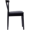 image:imageFlash Furniture Chester Solid Wood Dining Chair Commercial Grade Restaurant Chair with Curved Spindle Backrest and Vinyl Padded Seat Set of 2 Antique WhiteBeigeBlack Vinyl SeatBlack Wood Frame