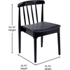 image:imageFlash Furniture Chester Solid Wood Dining Chair Commercial Grade Restaurant Chair with Curved Spindle Backrest and Vinyl Padded Seat Set of 2 Antique WhiteBeigeBlack Vinyl SeatBlack Wood Frame
