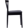 image:imageFlash Furniture Chester Solid Wood Dining Chair Commercial Grade Restaurant Chair with Curved Spindle Backrest and Vinyl Padded Seat Set of 2 Antique WhiteBeigeBlack Vinyl SeatBlack Wood Frame