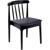 image:imageFlash Furniture Chester Solid Wood Dining Chair Commercial Grade Restaurant Chair with Curved Spindle Backrest and Vinyl Padded Seat Set of 2 Antique WhiteBeigeBlack Vinyl SeatBlack Wood Frame