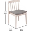 image:imageFlash Furniture Chester Solid Wood Dining Chair Commercial Grade Restaurant Chair with Curved Spindle Backrest and Vinyl Padded Seat Set of 2 Antique WhiteBeigeBrown Vinyl SeatAntique White Wood Frame