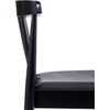 image:imageFlash Furniture Chester Solid Wood Dining Chair Commercial Grade Restaurant Chair with Curved Spindle Backrest and Vinyl Padded Seat Set of 2 Antique WhiteBeigeBlack Vinyl SeatBlack Wood Frame