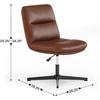 image:imageFlash Furniture Chloe Commercial MidBack Swivel Office Chair Padded LeatherSoft Adjustable Height Ergonomic MidRise Back Armless Stationary CognacBlackCognac LeathersoftBlack Frame