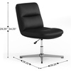 image:imageFlash Furniture Chloe Commercial MidBack Swivel Office Chair Padded LeatherSoft Adjustable Height Ergonomic MidRise Back Armless Stationary CognacBlackBlack LeathersoftChrome Frame