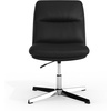 image:imageFlash Furniture Chloe Commercial MidBack Swivel Office Chair Padded LeatherSoft Adjustable Height Ergonomic MidRise Back Armless Stationary CognacBlackBlack LeathersoftChrome Frame