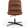 image:imageFlash Furniture Chloe Commercial MidBack Swivel Office Chair Padded LeatherSoft Adjustable Height Ergonomic MidRise Back Armless Stationary CognacBlackCognac LeathersoftBlack Frame