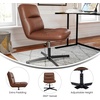 image:imageFlash Furniture Chloe Commercial MidBack Swivel Office Chair Padded LeatherSoft Adjustable Height Ergonomic MidRise Back Armless Stationary CognacBlackCognac LeathersoftBlack Frame