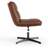 image:imageFlash Furniture Chloe Commercial MidBack Swivel Office Chair Padded LeatherSoft Adjustable Height Ergonomic MidRise Back Armless Stationary CognacBlackCognac LeathersoftBlack Frame