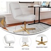 image:imageFlash Furniture Chloe Commercial MidBack Swivel Office Chair Padded LeatherSoft Adjustable Height Ergonomic MidRise Back Armless Stationary CognacBlackWhite LeathersoftGold Frame
