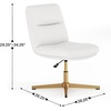 image:imageFlash Furniture Chloe Commercial MidBack Swivel Office Chair Padded LeatherSoft Adjustable Height Ergonomic MidRise Back Armless Stationary CognacBlackWhite LeathersoftGold Frame