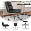image:imageFlash Furniture Chloe Commercial MidBack Swivel Office Chair Padded LeatherSoft Adjustable Height Ergonomic MidRise Back Armless Wheels WhiteGoldBlack LeathersoftChrome Frame