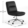 image:imageFlash Furniture Chloe Commercial MidBack Swivel Office Chair Padded LeatherSoft Adjustable Height Ergonomic MidRise Back Armless Wheels WhiteGoldBlack LeathersoftChrome Frame