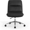 image:imageFlash Furniture Chloe Commercial MidBack Swivel Office Chair Padded LeatherSoft Adjustable Height Ergonomic MidRise Back Armless Wheels WhiteGoldBlack LeathersoftChrome Frame