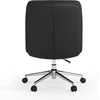 image:imageFlash Furniture Chloe Commercial MidBack Swivel Office Chair Padded LeatherSoft Adjustable Height Ergonomic MidRise Back Armless Wheels WhiteGoldBlack LeathersoftChrome Frame