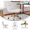 image:imageFlash Furniture Chloe Commercial MidBack Swivel Office Chair Padded LeatherSoft Adjustable Height Ergonomic MidRise Back Armless Wheels WhiteGoldWhite LeathersoftGold Frame