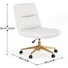 image:imageFlash Furniture Chloe Commercial MidBack Swivel Office Chair Padded LeatherSoft Adjustable Height Ergonomic MidRise Back Armless Wheels WhiteGoldWhite LeathersoftGold Frame