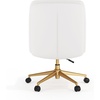 image:imageFlash Furniture Chloe Commercial MidBack Swivel Office Chair Padded LeatherSoft Adjustable Height Ergonomic MidRise Back Armless Wheels WhiteGoldWhite LeathersoftGold Frame