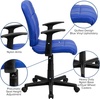 image:imageFlash Furniture Clayton MidBack Orange Quilted Vinyl Swivel Task Office Chair with ArmsBlue