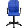 image:imageFlash Furniture Clayton MidBack Orange Quilted Vinyl Swivel Task Office Chair with ArmsBlue