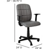 image:imageFlash Furniture Clayton MidBack Orange Quilted Vinyl Swivel Task Office Chair with ArmsGrey