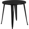 image:imageFlash Furniture Commercial Grade 30 Round Red Metal IndoorOutdoor Table Set with 2 Cafe ChairsBlack