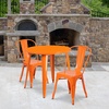 image:imageFlash Furniture Commercial Grade 30 Round Red Metal IndoorOutdoor Table Set with 2 Cafe ChairsOrange