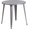 image:imageFlash Furniture Commercial Grade 30 Round Red Metal IndoorOutdoor Table Set with 2 Cafe ChairsSilver