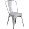 image:imageFlash Furniture Commercial Grade 30 Round Red Metal IndoorOutdoor Table Set with 2 Cafe ChairsSilver