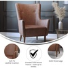 image:imageFlash Furniture Connor Traditional Wingback Accent Chair Commercial Grade Faux Leather Upholstery and Wooden Frame and Legs Light BrownDark Brown