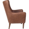 image:imageFlash Furniture Connor Traditional Wingback Accent Chair Commercial Grade Faux Leather Upholstery and Wooden Frame and Legs Light BrownDark Brown