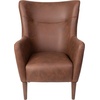 image:imageFlash Furniture Connor Traditional Wingback Accent Chair Commercial Grade Faux Leather Upholstery and Wooden Frame and Legs Light BrownDark Brown