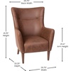 image:imageFlash Furniture Connor Traditional Wingback Accent Chair Commercial Grade Faux Leather Upholstery and Wooden Frame and Legs Light BrownDark Brown
