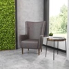 image:imageFlash Furniture Connor Traditional Wingback Accent Chair Commercial Grade Faux Leather Upholstery and Wooden Frame and Legs Light BrownDark Gray