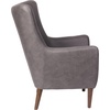 image:imageFlash Furniture Connor Traditional Wingback Accent Chair Commercial Grade Faux Leather Upholstery and Wooden Frame and Legs Light BrownDark Gray