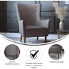 image:imageFlash Furniture Connor Traditional Wingback Accent Chair Commercial Grade Faux Leather Upholstery and Wooden Frame and Legs Light BrownDark Gray
