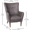 image:imageFlash Furniture Connor Traditional Wingback Accent Chair Commercial Grade Faux Leather Upholstery and Wooden Frame and Legs Light BrownDark Gray
