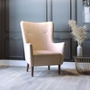 image:imageFlash Furniture Connor Traditional Wingback Accent Chair Commercial Grade Faux Leather Upholstery and Wooden Frame and Legs Light BrownLight Brown