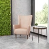 image:imageFlash Furniture Connor Traditional Wingback Accent Chair Commercial Grade Faux Leather Upholstery and Wooden Frame and Legs Light BrownLight Brown