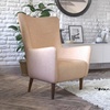 image:imageFlash Furniture Connor Traditional Wingback Accent Chair Commercial Grade Faux Leather Upholstery and Wooden Frame and Legs Light BrownLight Brown
