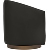 image:imageFlash Furniture Dean Upholstered Barrel Chair Commercial 360 Swivel Club Style Chair Sloped Armrests Woodgrain Vinyl Wrapped Metal Base Cream FabricBlack Leathersoft