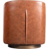 image:imageFlash Furniture Dean Upholstered Barrel Chair Commercial 360 Swivel Club Style Chair Sloped Armrests Woodgrain Vinyl Wrapped Metal Base Cream FabricBrown Leathersoft