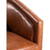 image:imageFlash Furniture Dean Upholstered Barrel Chair Commercial 360 Swivel Club Style Chair Sloped Armrests Woodgrain Vinyl Wrapped Metal Base Cream FabricBrown Leathersoft