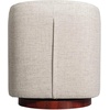 image:imageFlash Furniture Dean Upholstered Barrel Chair Commercial 360 Swivel Club Style Chair Sloped Armrests Woodgrain Vinyl Wrapped Metal Base Cream FabricCream
