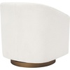 image:imageFlash Furniture Dean Upholstered Barrel Chair Commercial 360 Swivel Club Style Chair Sloped Armrests Woodgrain Vinyl Wrapped Metal Base Cream FabricCream Boucle