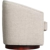 image:imageFlash Furniture Dean Upholstered Barrel Chair Commercial 360 Swivel Club Style Chair Sloped Armrests Woodgrain Vinyl Wrapped Metal Base Cream FabricCream